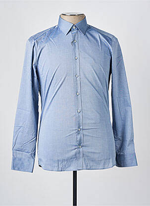 Chemise manches longues coupe cintrée bleu OLYMP homme