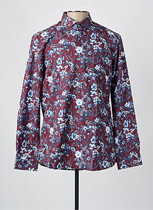 Chemise manches longues rouge OLYMP pour homme