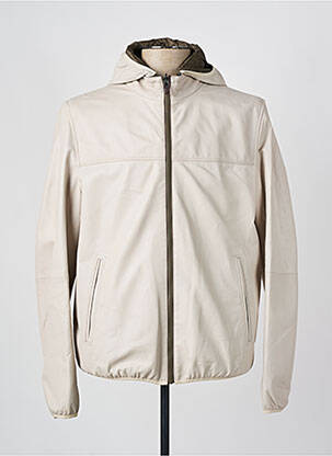 Veste en cuir beige MILESTONE pour homme