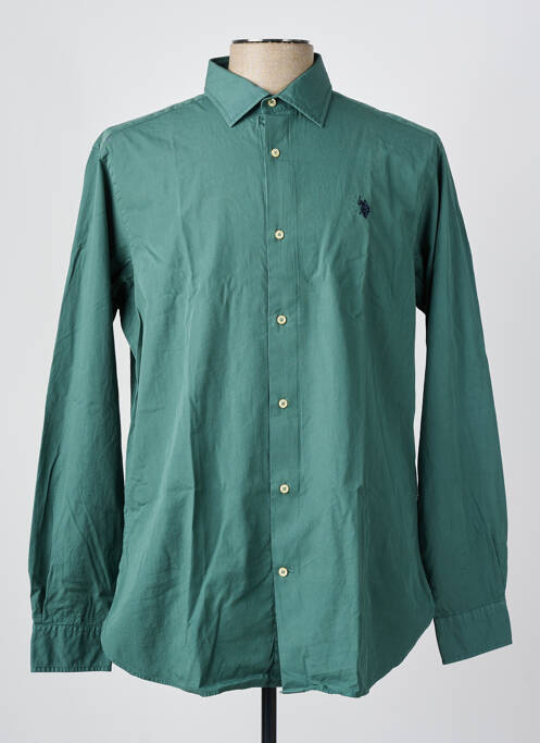 Chemise manches longues coupe cintrée vert U.S. POLO ASSN homme