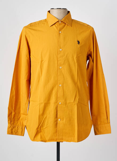 Chemise manches longues coupe cintrée jaune U.S. POLO ASSN homme