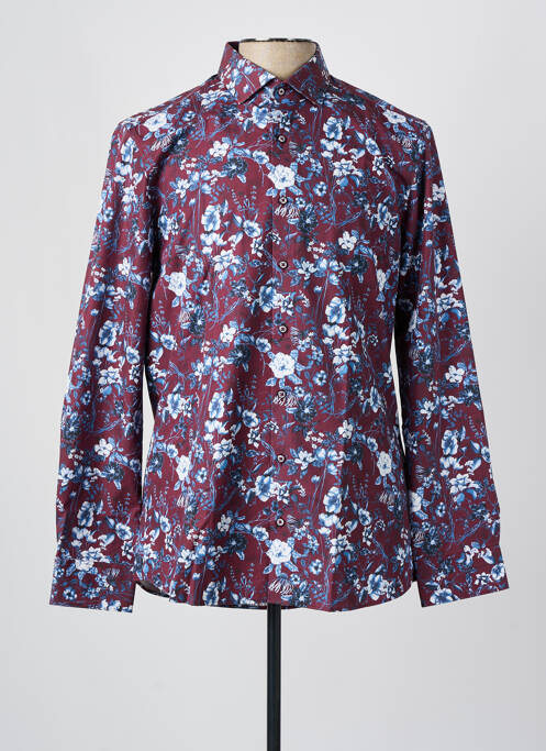 Chemise manches longues coupe cintrée rouge OLYMP homme