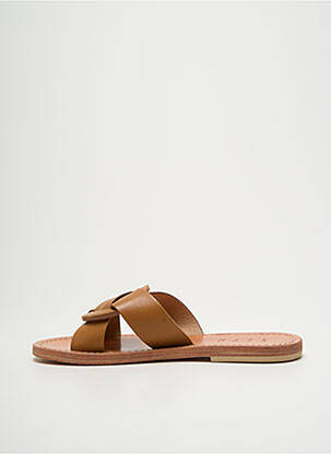 Mules/sabots matière lisse talon plat jusqu'à 3cm marron SIYU femme