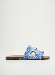 Mules/sabots tissage satiné talon plat jusqu'à 3cm bleu GIPSY ROSE femme