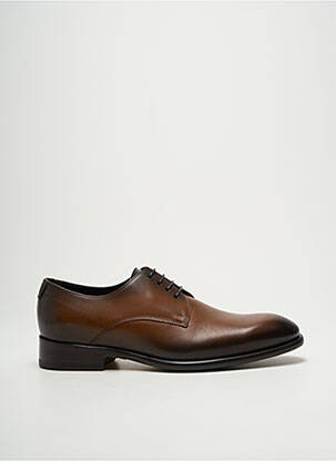 Derbies tissage satiné talon bas marron DOUCAL S homme