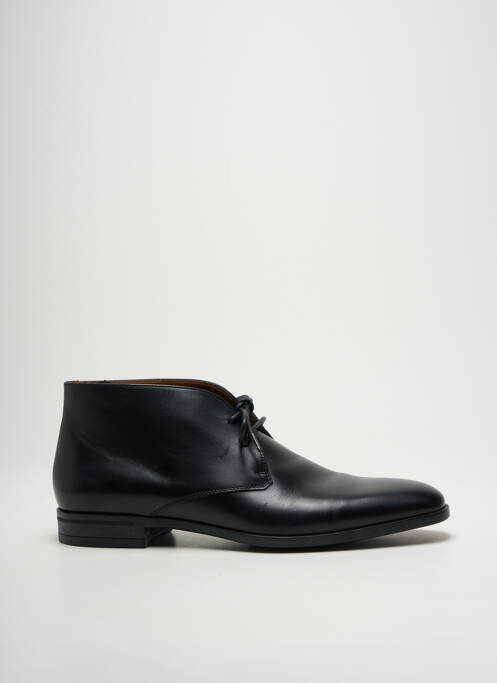 Bottines/boots tissage satiné talon bas noir HUGO BOSS homme