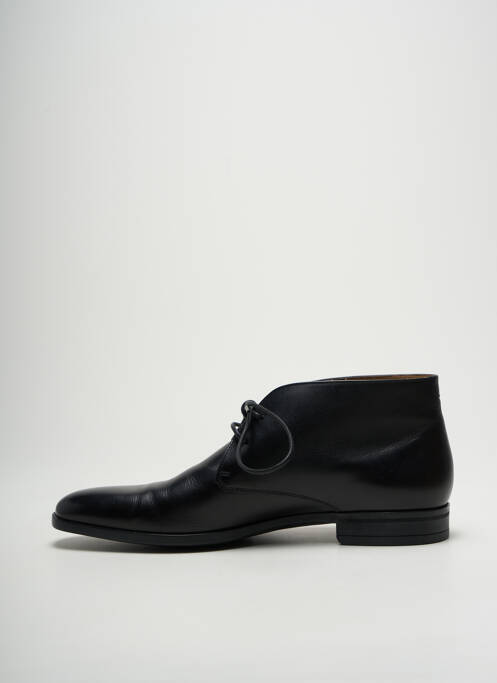 Bottines/boots tissage satiné talon bas noir HUGO BOSS homme