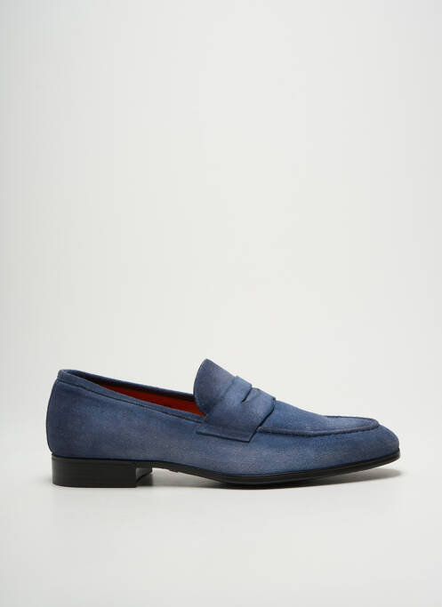 Mocassins bout rond talon bas bleu SANTONI homme