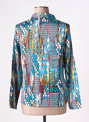 Chemisier imprimé fantaisie manches longues bleu ARELINE femme