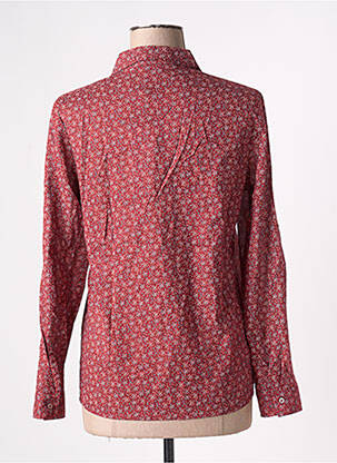 Chemisier imprimé fantaisie manches longues rouge ARELINE femme