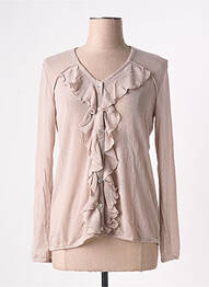 Chemisier coupe cintrée manches longues beige ARELINE femme