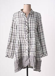 Chemisier coupe droite manches longues gris ARELINE femme