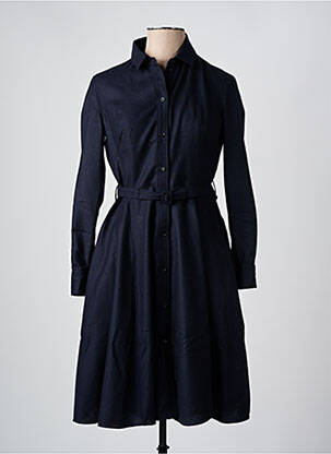 Robe mi-longue manches longues manches longues bleu ASPESI femme