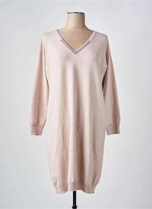 Robe pull col v manches longues rose FABIANA FILIPPI femme