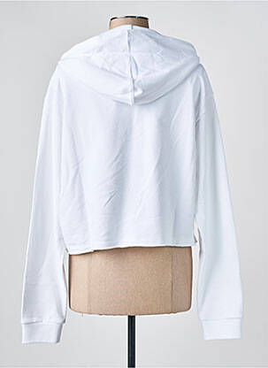 Sweat-shirt à capuche stretch manches longues blanc HUGO BOSS femme