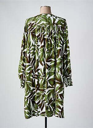 Robe mi-longue coupe fluide manches longues vert HUGO BOSS femme