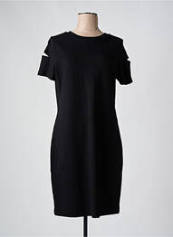 Robe mi-longue manches longues manches longues noir HUGO BOSS femme