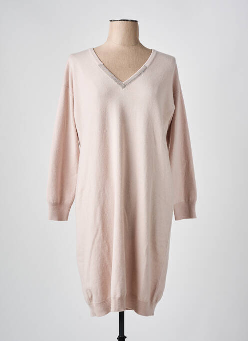 Robe pull col v manches longues rose FABIANA FILIPPI femme