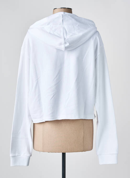 Sweat-shirt à capuche stretch manches longues blanc HUGO BOSS femme