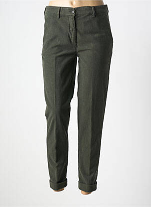Pantalon chino fermeture zippée sous rabat boutonné taille normale vert ASPESI femme