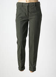 Pantalon chino fermeture zippée sous rabat boutonné taille normale vert ASPESI femme