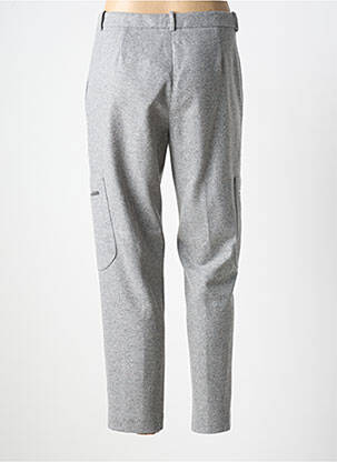 Pantalon droit fermeture zippée sous rabat avec crochet taille normale gris FABIANA FILIPPI femme