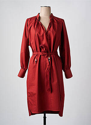 Robe mi-longue manches longues manches longues orange HUGO BOSS femme