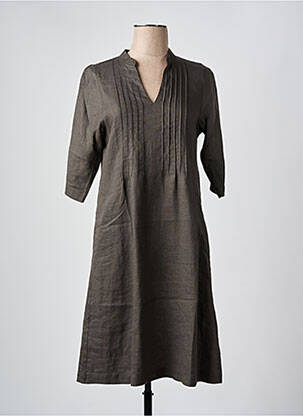 Robe mi-longue manches 3/4 manches 3/4 vert WHYCI MILANO femme