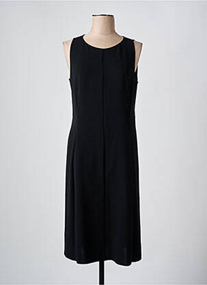 Robe mi-longue tissage crêpe sans manche noir ASPESI femme