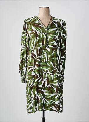 Robe mi-longue coupe fluide manches longues vert HUGO BOSS femme