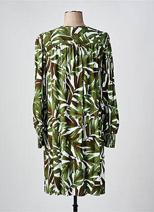 Robe mi-longue coupe fluide manches longues vert HUGO BOSS femme
