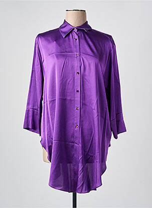 Tunique manches longues col chemisier violet HER SHIRT femme