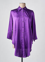 Tunique manches longues col chemisier violet HER SHIRT femme