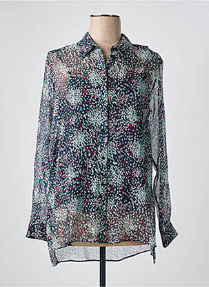 Chemisier tissage crêpe manches longues bleu HUGO BOSS femme