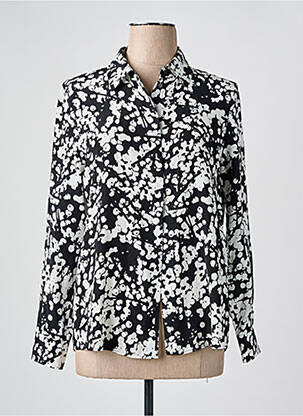 Chemisier tissage crêpe manches longues noir HUGO BOSS femme