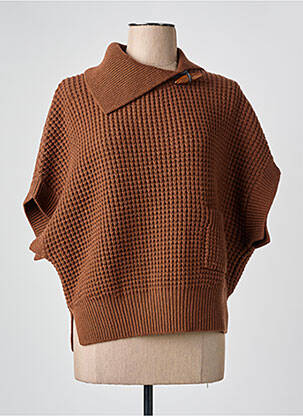 Pull stretch manches 3/4 marron FABIANA FILIPPI femme