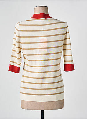Pull coupe cintrée manches courtes beige HUGO BOSS femme