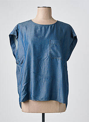 Blouse col rond manches courtes bleu HUGO BOSS femme
