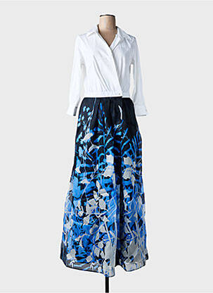Robe longue manches longues manches longues bleu SARA ROKA femme