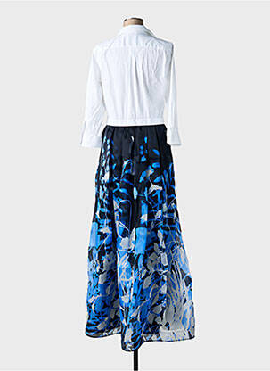 Robe longue manches longues manches longues bleu SARA ROKA femme