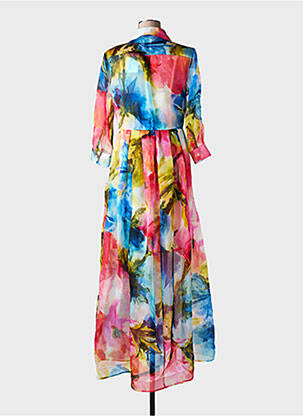 Robe longue manches longues manches longues rose SARA ROKA femme