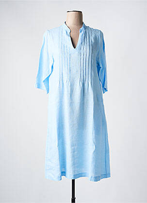 Robe mi-longue manches 3/4 manches 3/4 bleu WHYCI MILANO femme