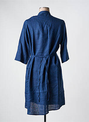 Robe mi-longue manches 3/4 manches 3/4 bleu WHYCI MILANO femme