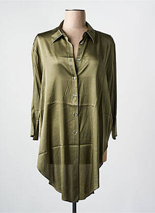 Tunique manches longues col chemisier vert HER SHIRT femme