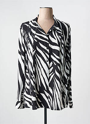 Chemisier tissage crêpe manches longues noir HUGO BOSS femme