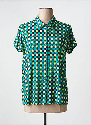 Chemisier manches courtes manches courtes vert SIYU femme