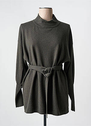 Pull tunique maille tricot manches longues vert FABIANA FILIPPI femme