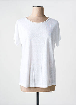 T-shirt sérigraphie avec strass manches courtes blanc GRAN SASSO femme