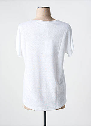 T-shirt sérigraphie avec strass manches courtes blanc GRAN SASSO femme