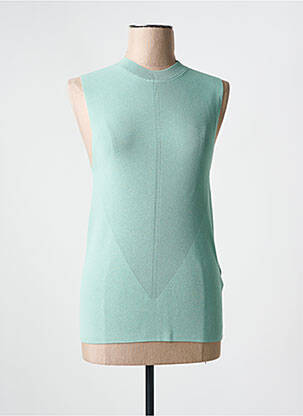 Pull stretch sans manche vert HUGO BOSS femme